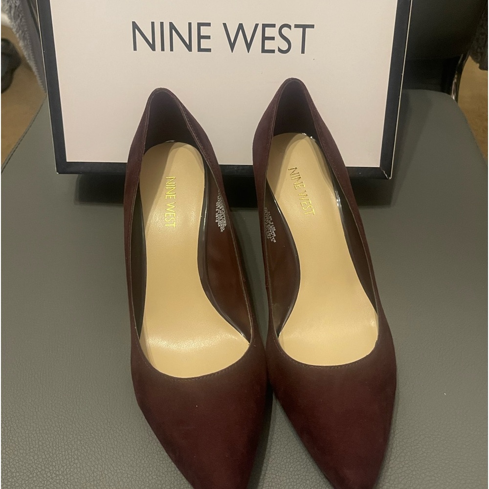 Nine West Burgundy Wedge Pumps